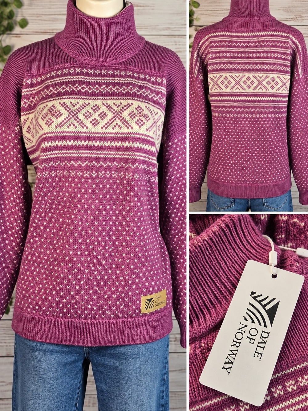 Dale of Norway Valloy Feminine 100% Wool Nordic Sweater NWT M